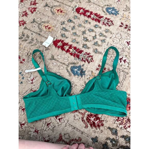 Aerie Women's Everglade Green Real Power Slumber Party Lace Unlined Bra Size 40C - Picture 3 of 8